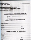 Fiche de déclaration de la TVA retenue à la source